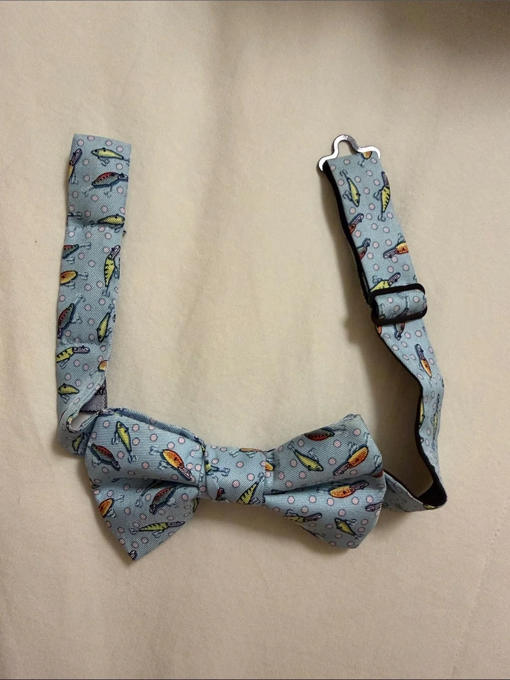 Boys Light Blue Fish Pattern Bow Tie